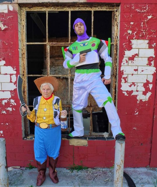 93 year old grandma cosplays with her grandson!!!