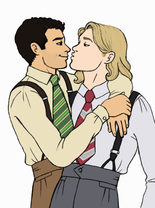 My attempt at Jacob Anderson as Louis and Sam Reid as Lestat in the late 20s/early 30s. Smooch! 