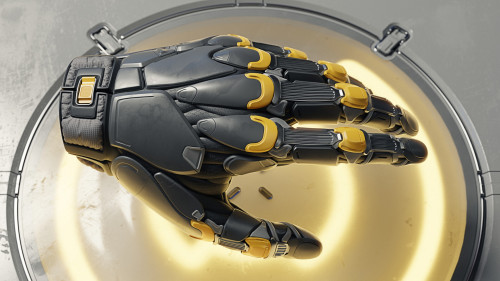 theartofmany:Artist: Rachel FrickTitle: Scifi Glove&ldquo;Hand modeled using