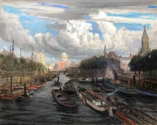 Rotterdan, The Leuvehaven with the Steigersekerk and the Zuiderkerk on Glashaven -   Marius Richters