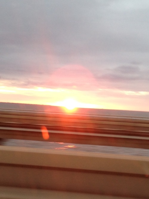 50fuckingandlovingit:  Tonight’s sunset brought to you from the world’s longest bridge ( Google it). Picture doesn’t do it justice!! 