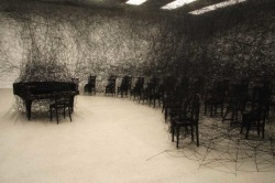 ongoingtransformation:  Chiharu Shiota (Japanese Artist) Shiota is an artist known for her dramatic and quite overwhelming installation works. I love how with many of the installation pieces, she is able to connect the viewer, the object and herself as