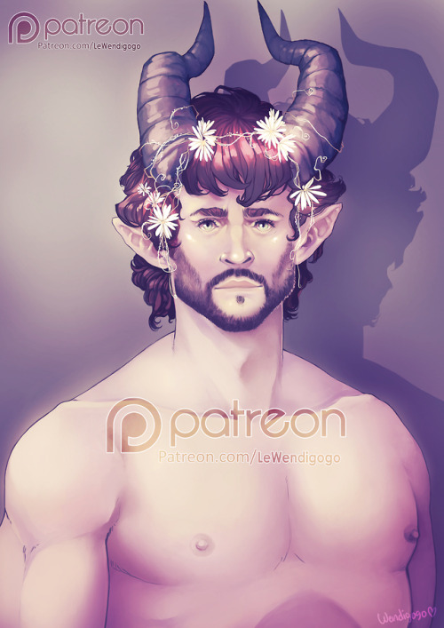 As per Patron request, we have demon Will Graham with a daisy chain woven through his curls.~Patreon