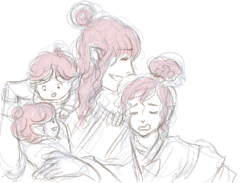 some roughs of redheads