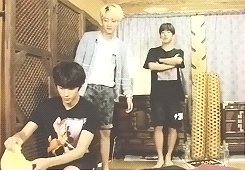 greyjoyofpyke:  jinchan acting out a scene where chansik is the male lead and jinyoung