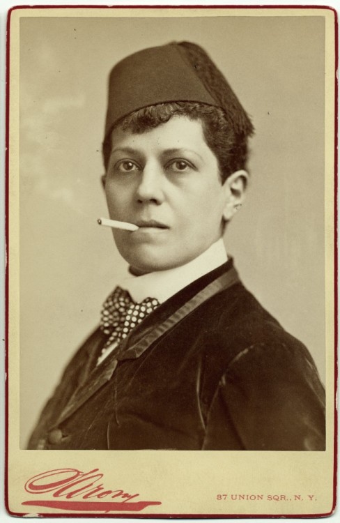 unheroicconduct:Ella Wesner, male impersonator. circa 1880. Photos by Napoleon Sarony. George Eastma