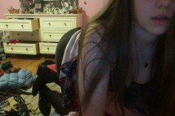tellmeimpretty-orsomething:  playing in new skirt my room is SO MESSY