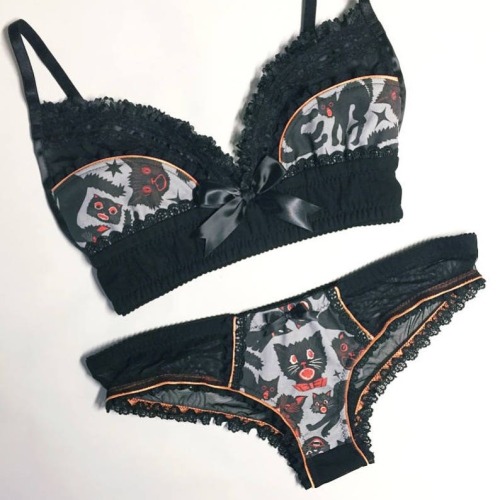 figdays:    Black Cat Halloween Print Panty