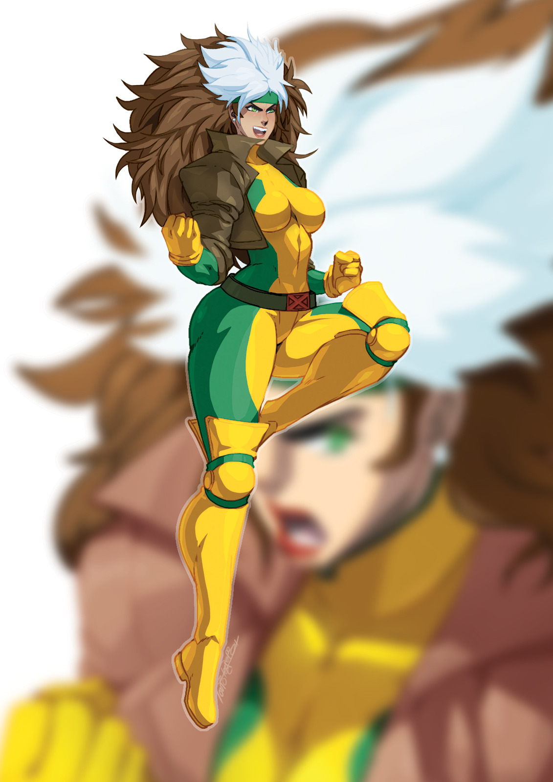 tovio-rogers:    full body commission of 90s Rogue of X-MEN. i recycled the practice