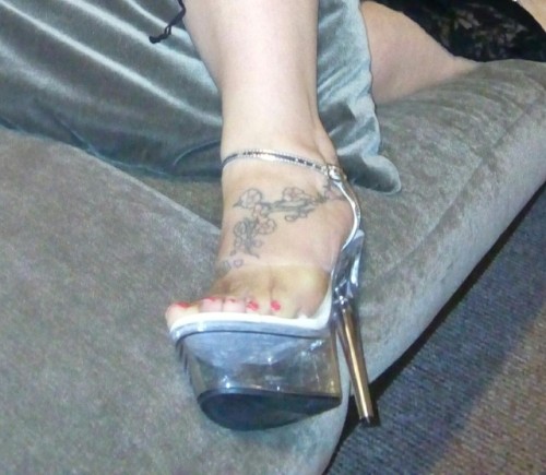 lovecouple-uk:loving my wifes sexy outfit and her sexy feet