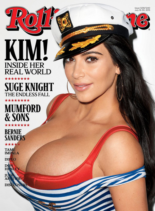 Kim K busting out in Rolling Stone Magazine