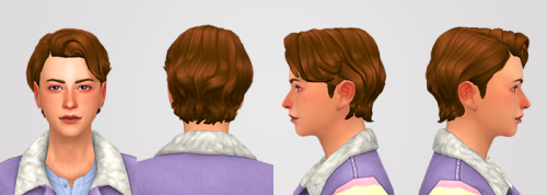 qrqr19: Hair 02 Amethyst Male & Female Base Game Compatible 18 EA colors Hat compatible Has all 