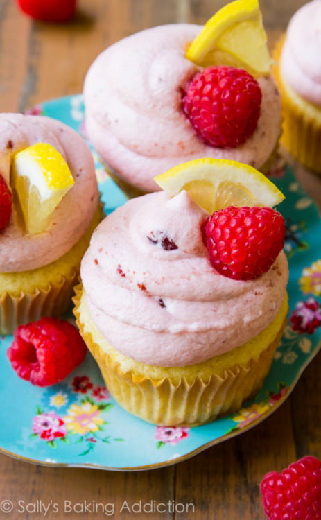 gastrogirl:raspberry lemon cupcakes.