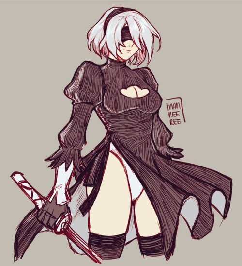 Some NieR Automata doodles I did in the past few days. I’d love to draw mooooreee
