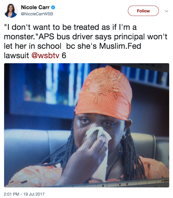 the-movemnt:  Muslim bus driver in Atlanta is suing elementary school principal for