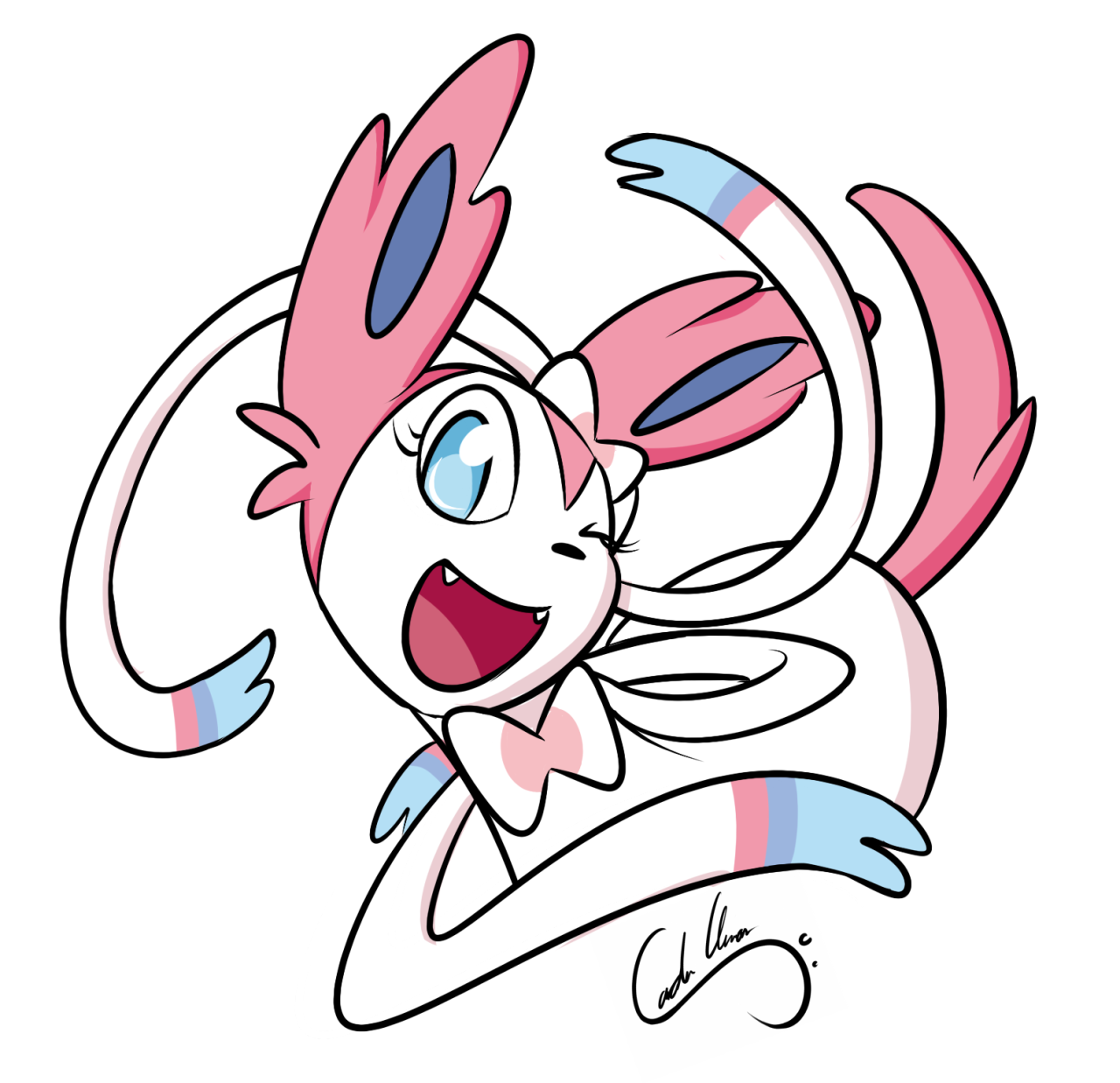 pixotonic:An old sylveon drawing that I found on my hard drive. Thought it was pretty