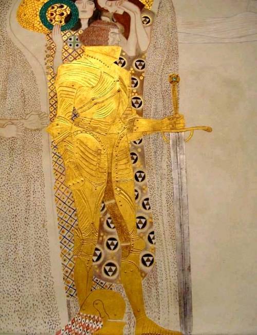 enchantedbook:The Knight (detail of the Beethoven Frieze)  - Gustav Klimt