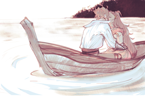 anxgal: I don’t have a caption, i just went “,,kiss on a boat,,, ,yes”