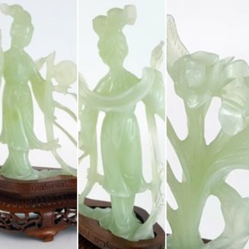 20th century Chinese jade carving of a woman