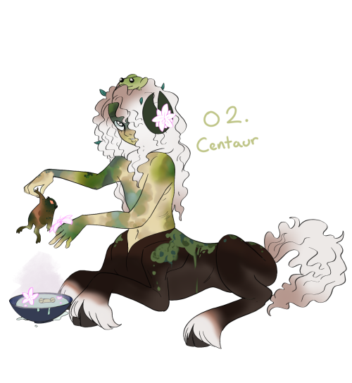 02. - Centaur A centaur that lives in the swamp with their frog buddies