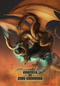 awesomedigitalart:  Godzilla Vs Ghidorah