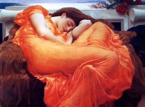 my5tic41andshit:Frederic Leighton, Flaming June 