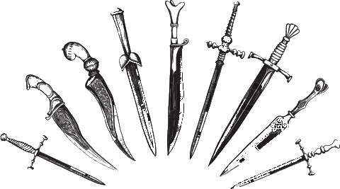 ttransluciduss:Oriental and Erropean daggers by hexx