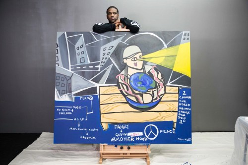 rxmcri:  thesnobbyartsyblog:  ASAP Ferg painting for ASAP YAMS for Art Basel.  this is amazing.