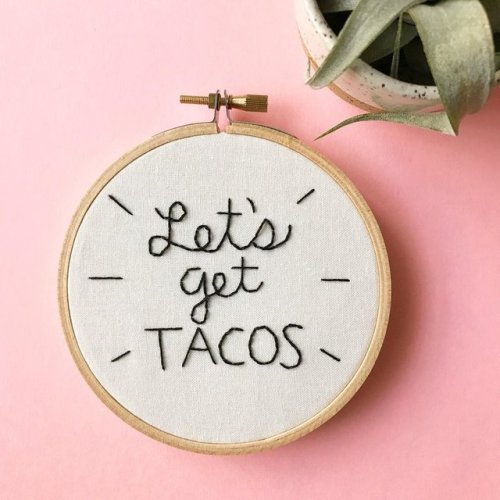 Tacos Embroidery Hoop //LemonMadeShop