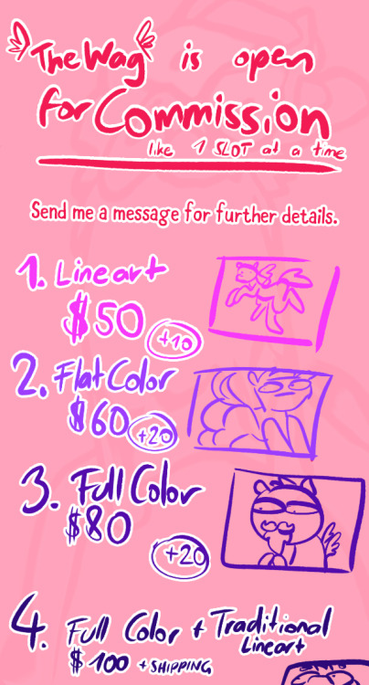 Hit me up with a quick message and I will let you know If I’m available, if I don’t answer, hang in there or ask me again later. Thanks! (I need muns for Bronycon)For actual art examples check out my artist tag on derpibooru, most of you know already