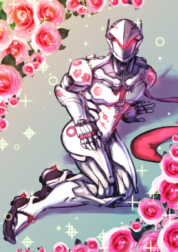 ninjasexrobot: ((I’m gonna be honest with you guys, I’m actually kinda blocked with answering the questions. Maybe I’ll just use texts and emoticons if that’s alright? Meanwhile have a pinup cyborg Genji in the summer games skin as an apology.))