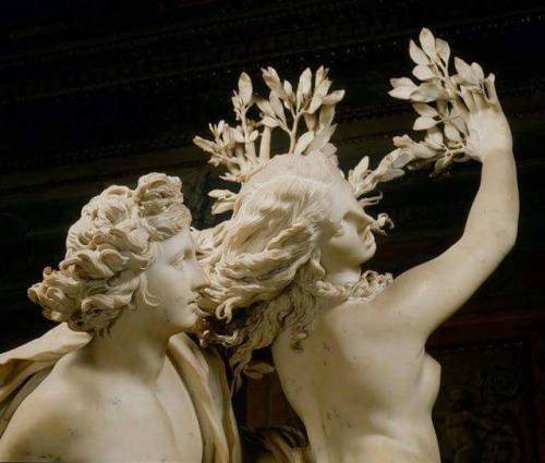 fleurduart: “Chi amando insegue le gioie della bellezza fugace riempie la mano di fronde e coglie bacche amare.”  ApolloeDaphne di  GianLorenzoBernini 