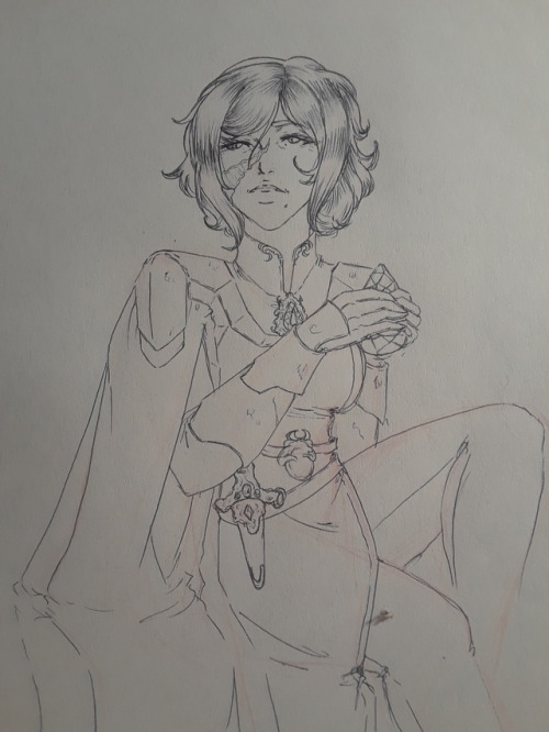 50,000 Years Ago, When We Had But The One Teaser For 3H, I Sketched My Fates OC Nerr As Byleth Because