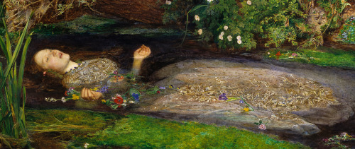 artisticinsight:artisticinsight:Detail of Ophelia, 1851, by John Everett Millais (1829-1896).Yes the