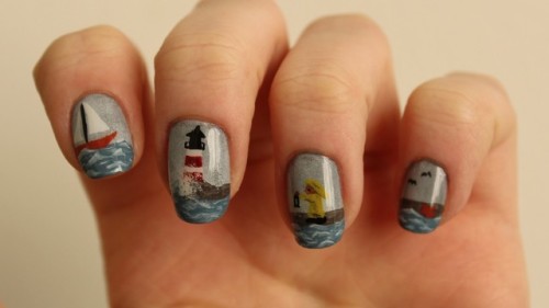 Lighthouse keeper nails! :) [X]