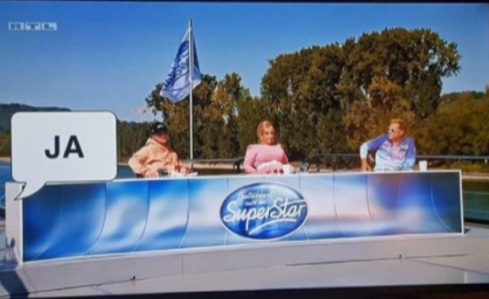 ryukodragon:unscharf-an-den-raendern:A guy in the jury of the German version of American Idol recently compared the COVID lockdown to concentration camps, so the producers were like “Nope”, blurred him out, replaced everything he said with speech