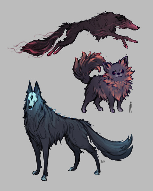 Three spoopy Barghests for the current #Creature_Feature theme! Beware the Barghuahua most of all&he