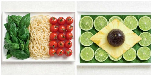 pbsparents:  Fun Food Flags! Can you guess which countries are represented? Hint: The food used to make the flag is usually associated with that country… Source (and answers!) here: http://bit.ly/n2Uxn8