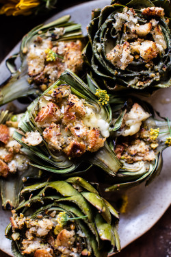 beautifulfoodisamust:  Brie Stuffed Artichokes.