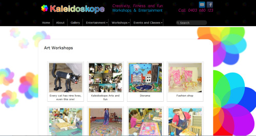 Kaleidoskope entertainment and workshop website