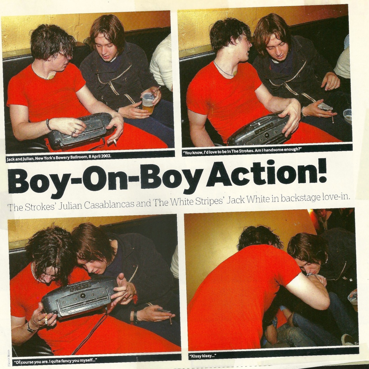 corporatemagsstillsuck:  Jack White and Julian Casablancas- Q Magazine- 2002