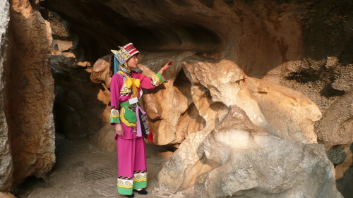 Chinese girl of the Sani Yi minority in traditional dress