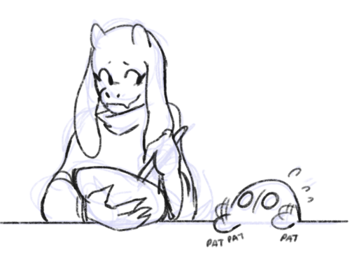 alalampone:  Y’all seemed to like that lose last doodles of Napstablook and Toriel being friends so here’s some more. 