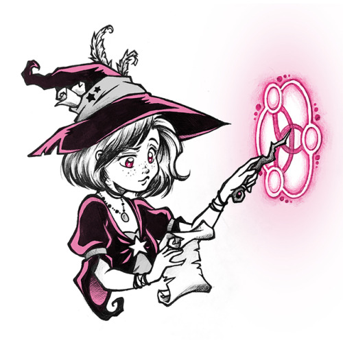 Inktober Day 1: [Magic] RingHappy first day of Halloween! Here’s a little witch practicing her