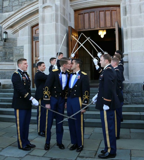 icameas-roman: monobored:  cocksuckercaleb: In case you didn’t know, the first gay couple married in the chapel at West Point.  They are both apache helicopter pilots.  thank u cocksuckercaleb   Everything about this post is a blessing 