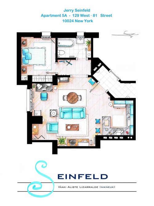 thatsthat24: meddmadraev: tastefullyoffensive: Floor Plans of Famous TV Apartments [nikneuk] And now