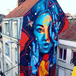 crossconnectmag:  Street art by Dourone   &quot;Art for the People” Since 2012, Dourone is a crew: A self-taught illustrator, Fabio Lopez career began in Madrid where he painted shops facades and interiors. He met Elodie Arshak aka Elodieloll and