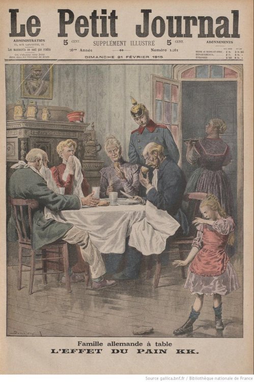 Le Petit Journal #OTD Feb 21 1915 German family only has bread to eat at their dinner table“L'