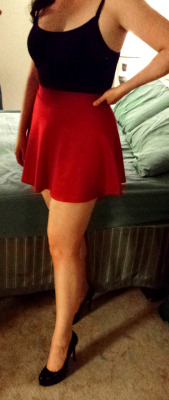 highheelsandhotwives:  littledollysworld:  In the morning, about to head to work.  A bit more casual than usual, but I get a lot of attention in this skirt.  I bet you do!