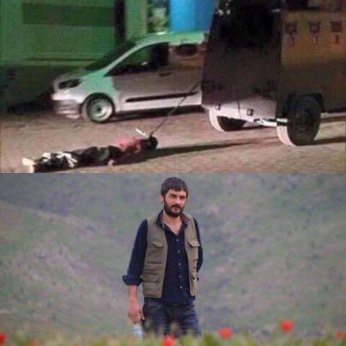 Young Haci Lokman Birlik (24) executed by Turkish special forces in the city of Sirnex. Şehid Namırı